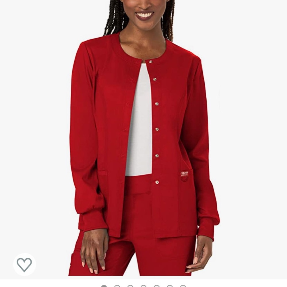 Cherokee red womens scrub jacket